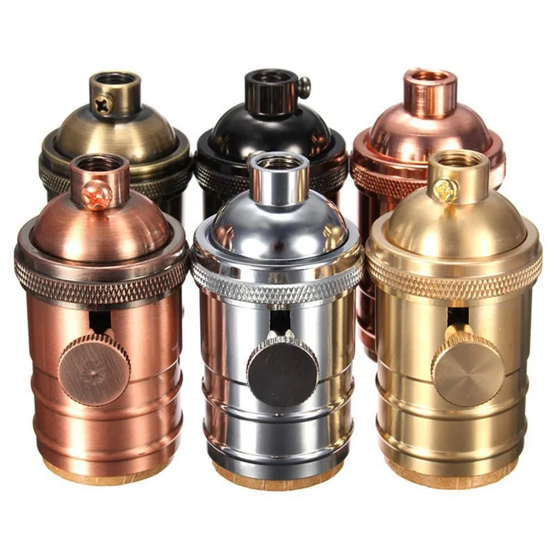 Vintage Light Socket E27 Lamp Base Retro Bulb Holder With Switch Pull-chain Switch E27 Soquete