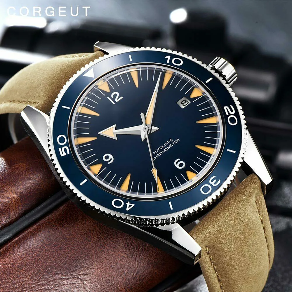 Luxury Corgeut Watch For Men 41mm Sapphire Military Diver NH35 Automatic Wristwatch Waterproof  Ceramic Luminous Reloj Hombre