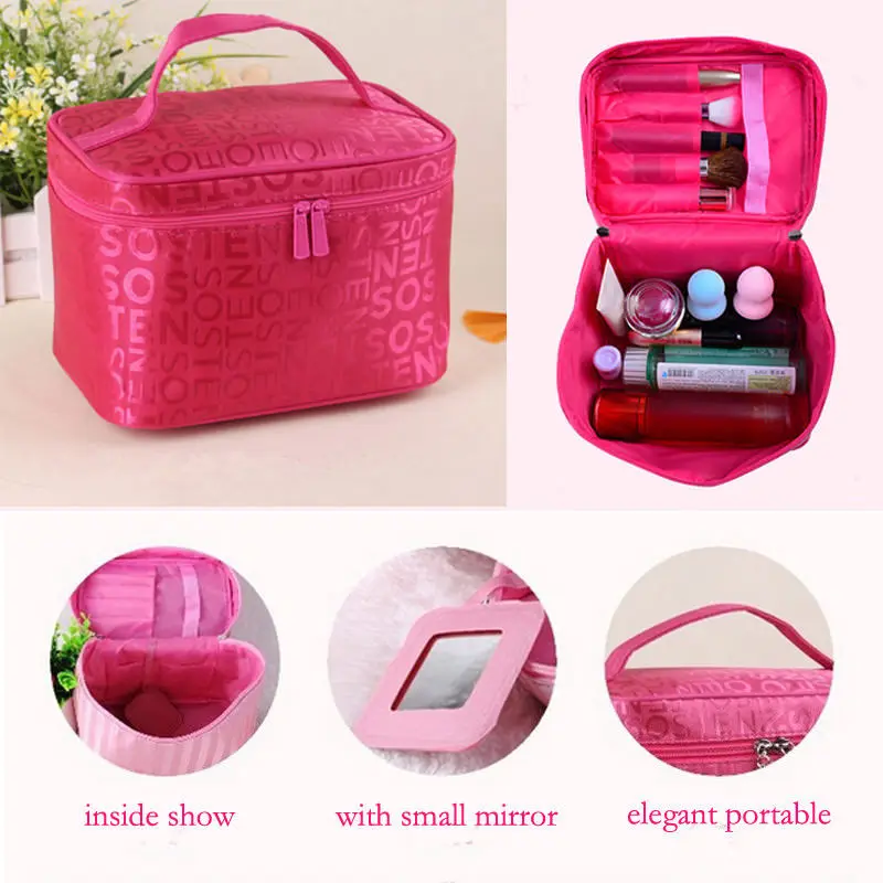 Women Cosmetic Bag Make Up Bag Cosmetic Organizer Make Up Bag Lady Lattice Make Up Brushes Bag Travel Wash Pouch