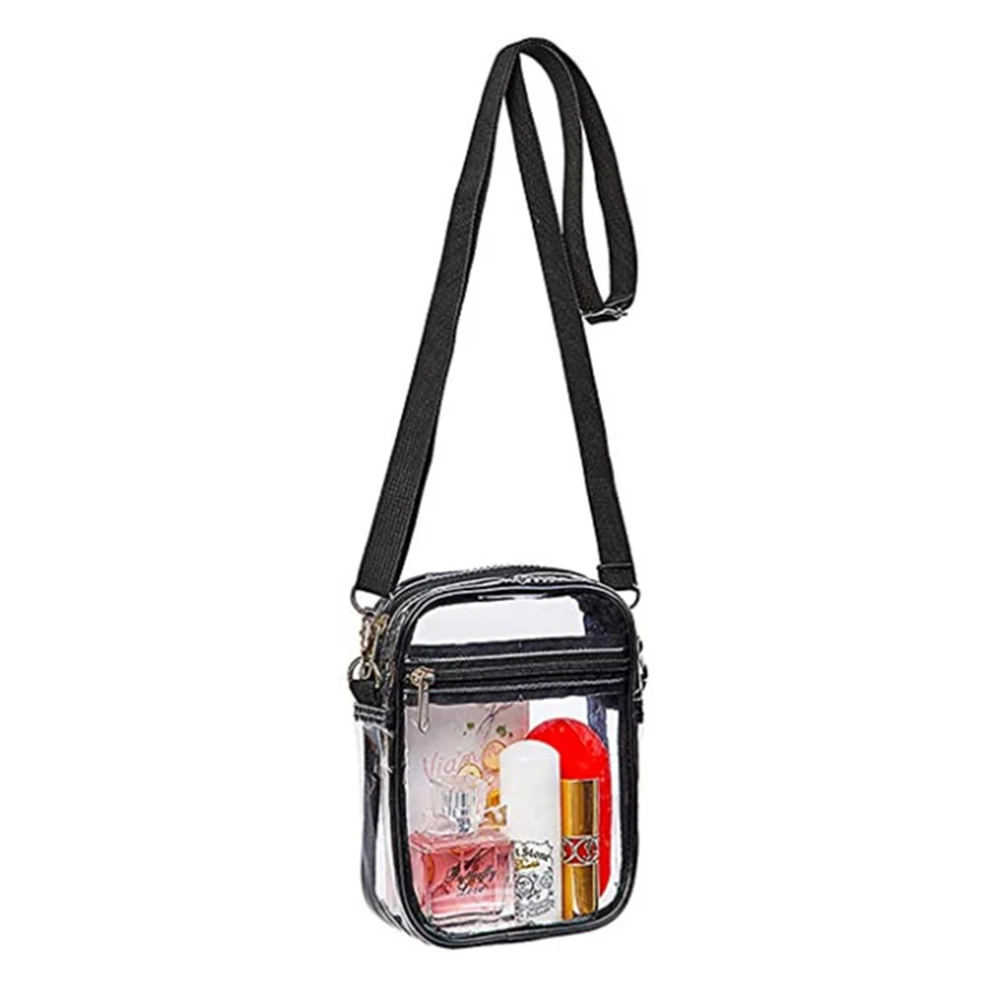 Women/Men PVC Clear Small Square Bag Ladies Transparent WaterProof Crossbody Bags For Unisex Summer Travel Beach Pack Coin Purse