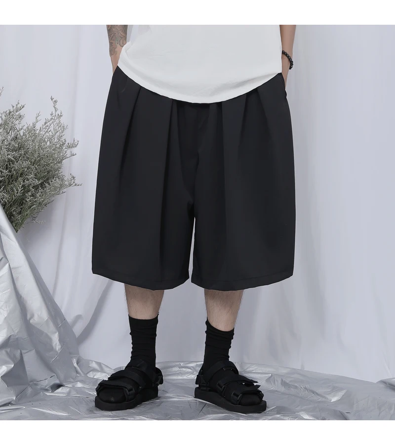 Summer New Wide Leg Pants Men's Casual Loose Pants Hair Stylist Men's Loose Large Casual Shorts Fashion Design Personalized