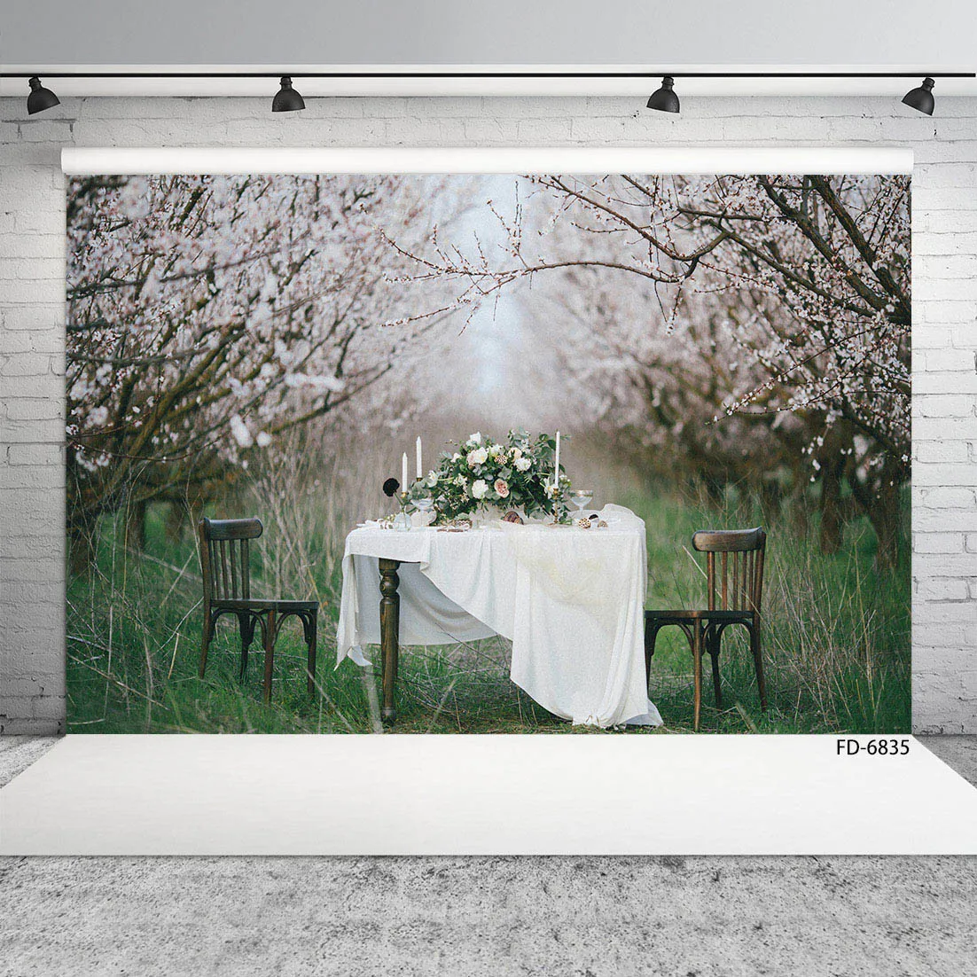 Spring Flowers Wedding Table Photo Backdrops for Photo Shootings Vinyl Photogrphy Backgrounds Portrait Photocall Photo Studio