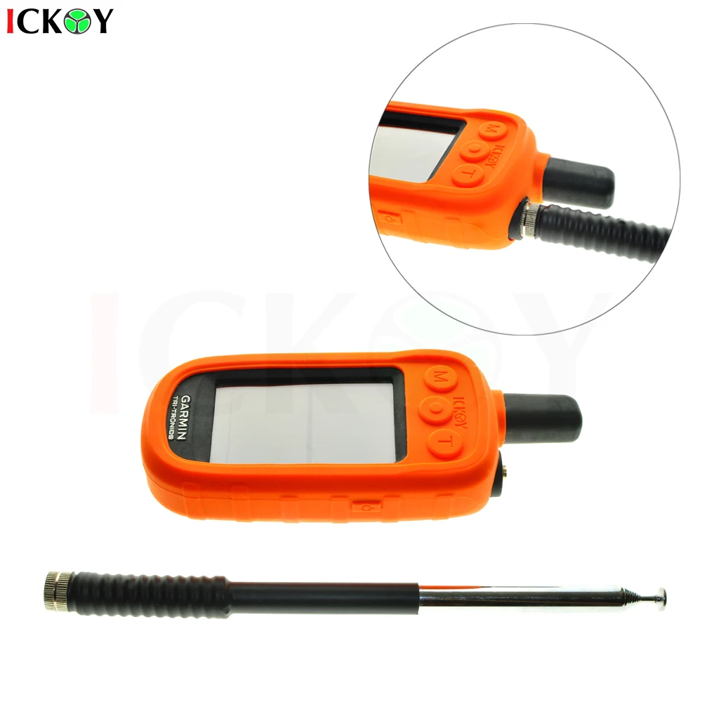 Flexible Extendable Telescopic Long Range Antenna + Silicone Protect Case Skin for Handhel GPS Garmin Alpha 100 Alpha100