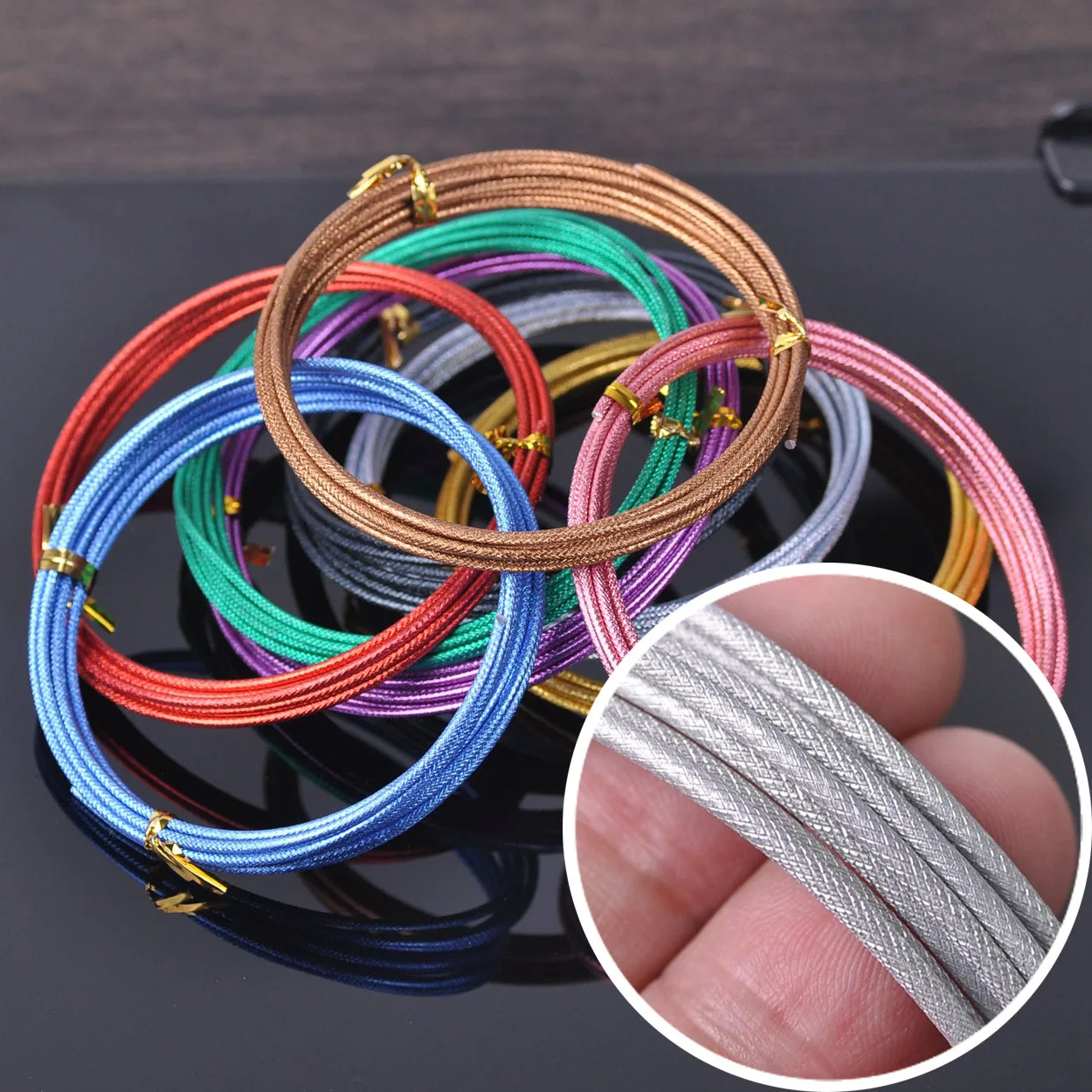 1Roll 2Meters 2mm 12gauge Colorful Carved Aluminium Soft Metal Crafts Beading Wire for Jewelry Making DIY Supplies Findings