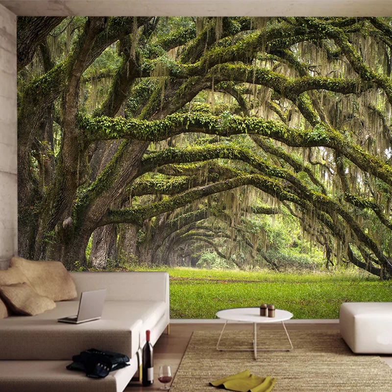 

custom Forest Wallpapers Living Room Nature Landscape Wallpaper home decor Restaurant Hotel Woods bedroom furniture Stickers