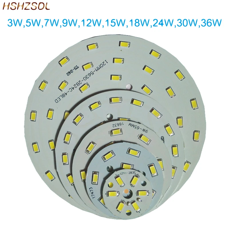 3W 5W 7W 9W 12W 15W 18W 20W 24W 36W SMD5730 5630 Brightness SMD Light Board Led Lamp Panel For Ceiling PCB white pcb