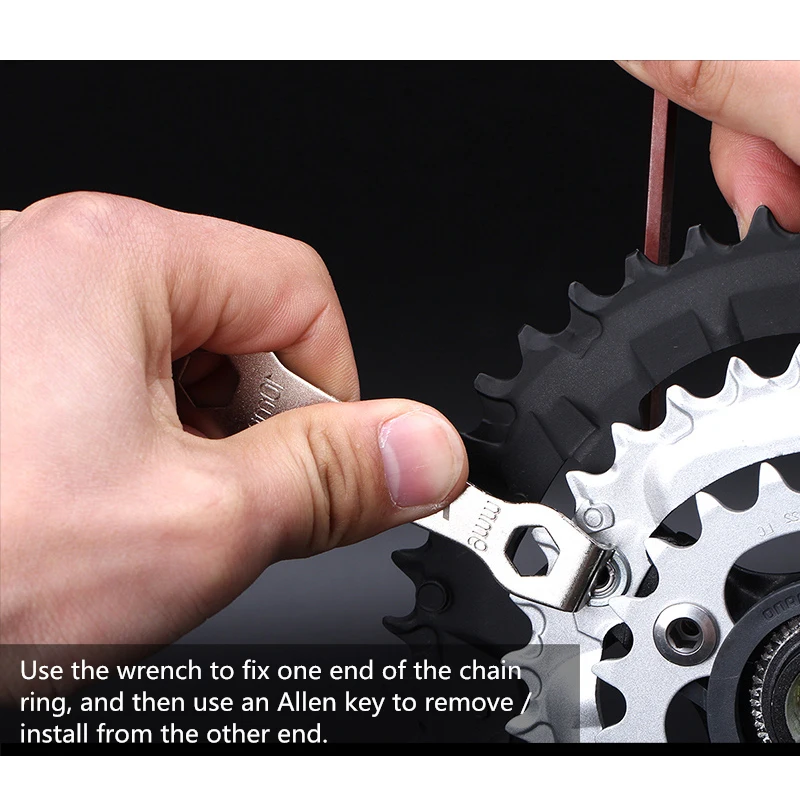 RISK KENWAY RL202 MTB Road Bicycle 9 & 10mm Chain Ring Chainwheel Peg Spanner Bike Chainring Nut Bolt Wrench Removing Tool 