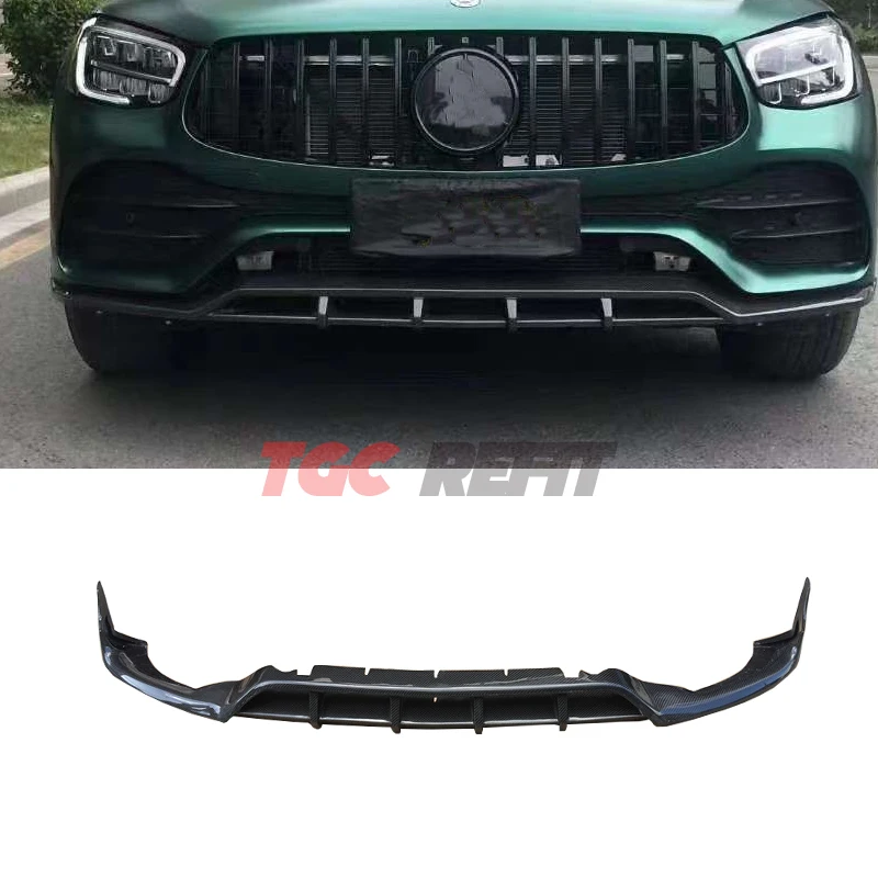 Carbon Fiber  Front Bumper Lip For Mercedes Benz Glc63 Topcar Style 20-21 New X253 C253 Glc300 Glc63 Amg Coupe Car Products