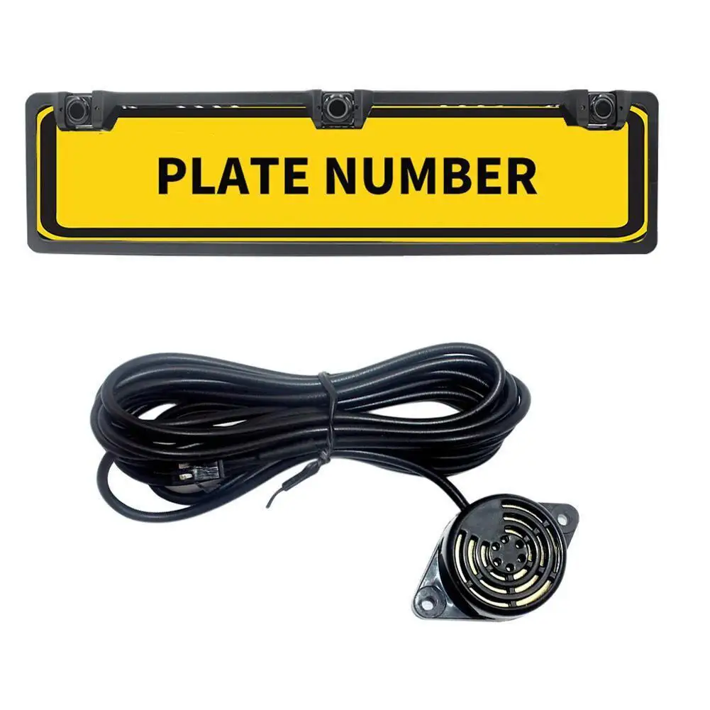 Universal Car License Plate Frames With Radar Detector Sensor Kit Goods For Eu Europe Car Numbers Car Rear View Camera Parking