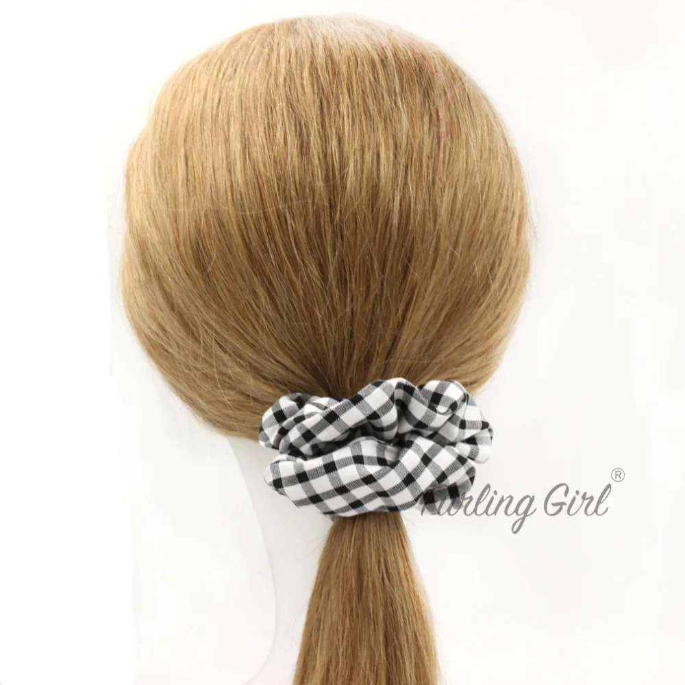 Furling Girl 1 Plaid Lattice Hair Scrunchies for Women Hair Accessories Tartan Gingham Hair Tie Elastic Ponytail Holders