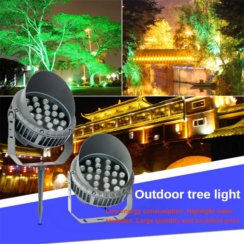 Luz de árbol impermeable para exteriores, foco Led redondo colorido para césped, paisaje, jardín, poste, camino, lámpara de terraza, 6w, 9w, 12w