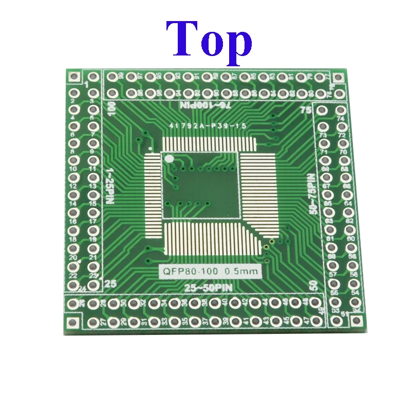 Carte d'expérimentation de test pcb, adaptateur IC 0.5mm QFP100-80 à DIP100, prise QFP