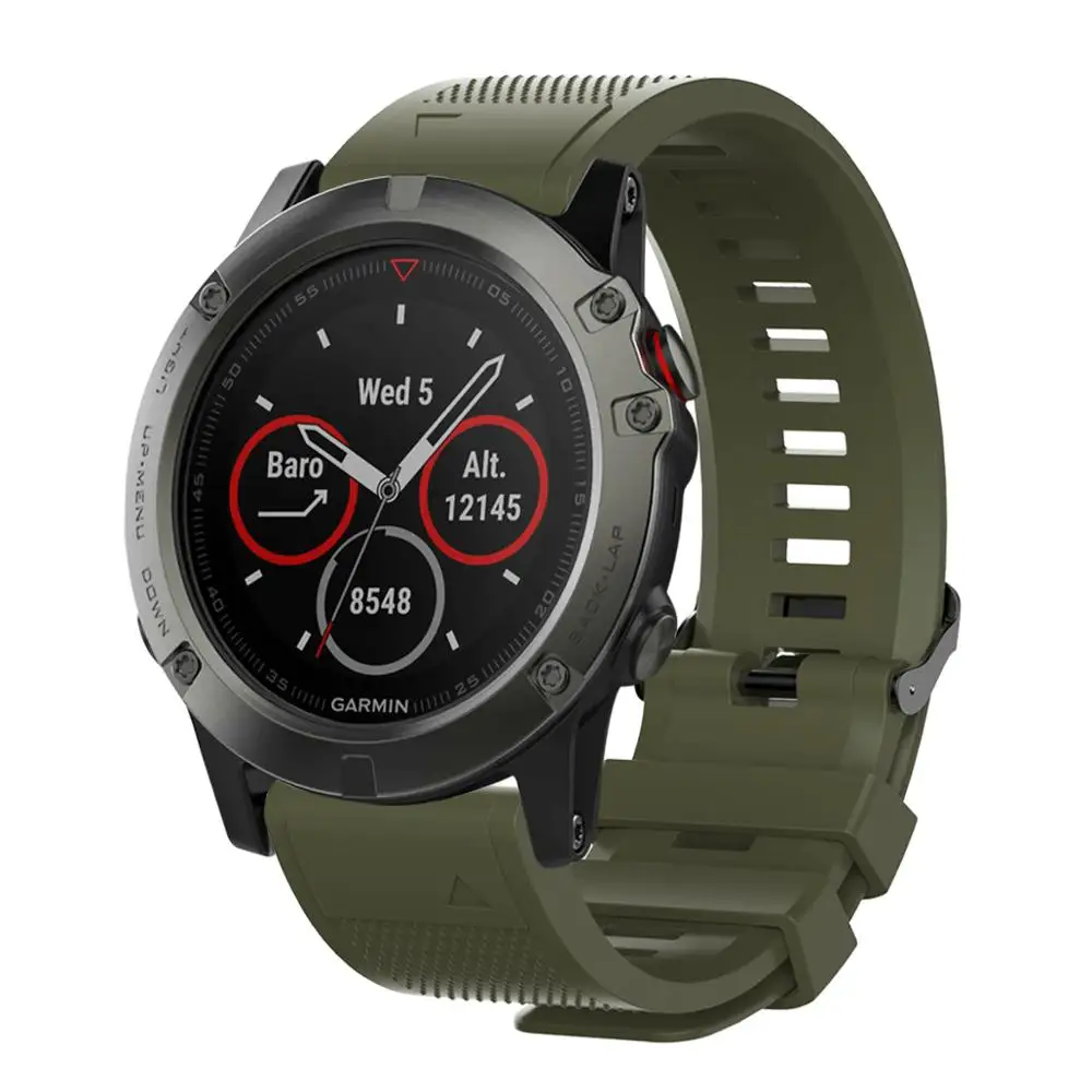 スマートウォッチストラップ,garmin fenix 6 6s 6x 5x 5 5s 3 3hr forerunner 935 945,クイックリリース用シリコンブレスレット