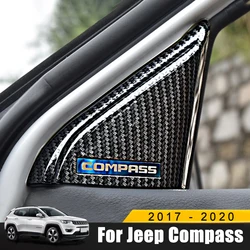 For Jeep Compass 2017 2018 2019 2020 Interior A Pillar Window Post Speaker Triangle Cover Trim Garnish Bezel Accessories