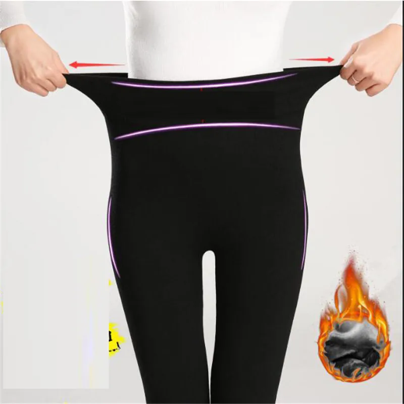 Legging Mode Baru Musim Dingin Wanita Perempuan Hangat Musim Dingin Beludru Cerah Rajutan Legging Tebal Celana Super Elastis 4.7