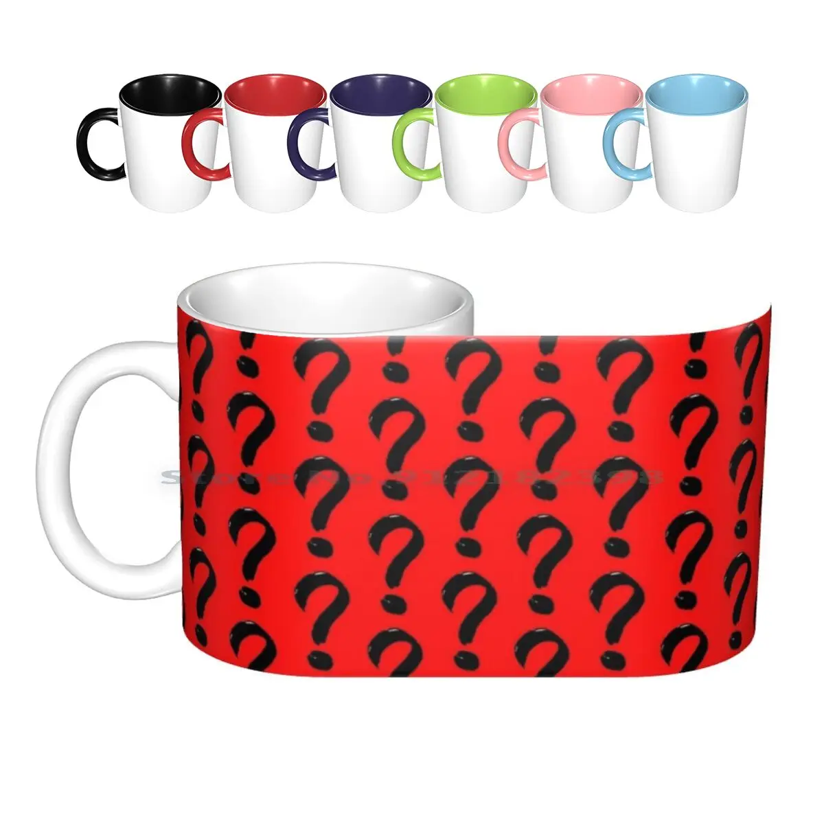 Question Mark Ceramic Mugs Coffee Cups Milk Tea Mug Question Mark Landscape Nature Trees Trick Or Treat Halloween Ghost Devil