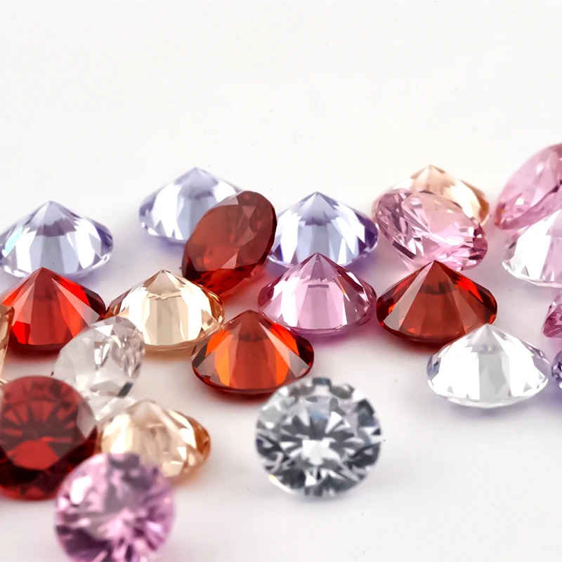 1~12mm 5A Runde Lose Zirkonia-Steine Weiß Champagner Lavendel Rosa Granat Mix 5 Farben CZ Edelsteine für Schmuckherstellung – Detail 17