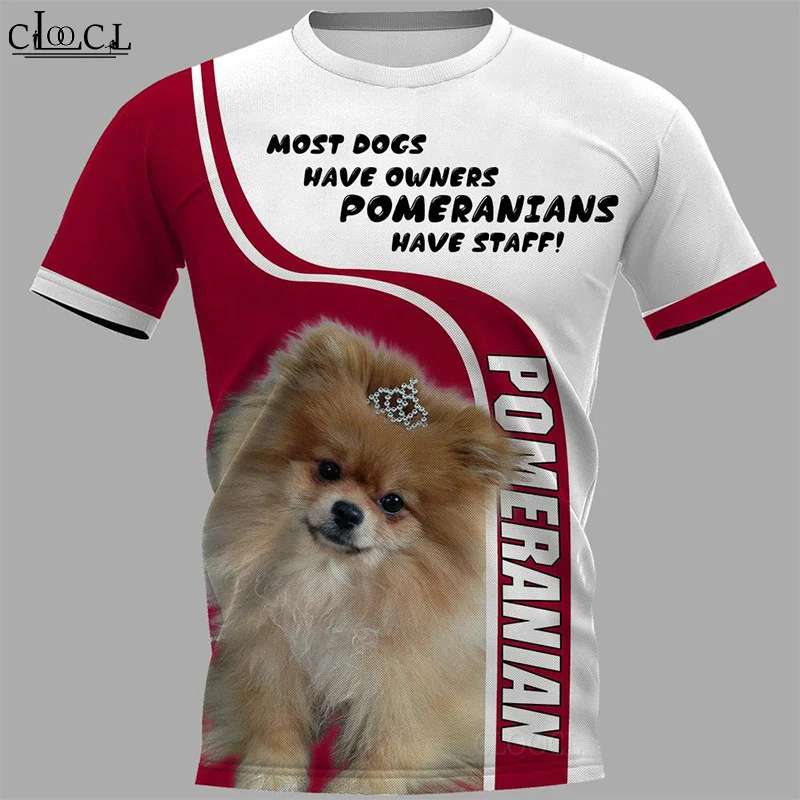 

CLOOCL 2021 Newest Popular Pomeranian T Shirt Summer Men Women 3D Print Hip Hop Tops Round Neck T-shirt Pullover Drop Shipping