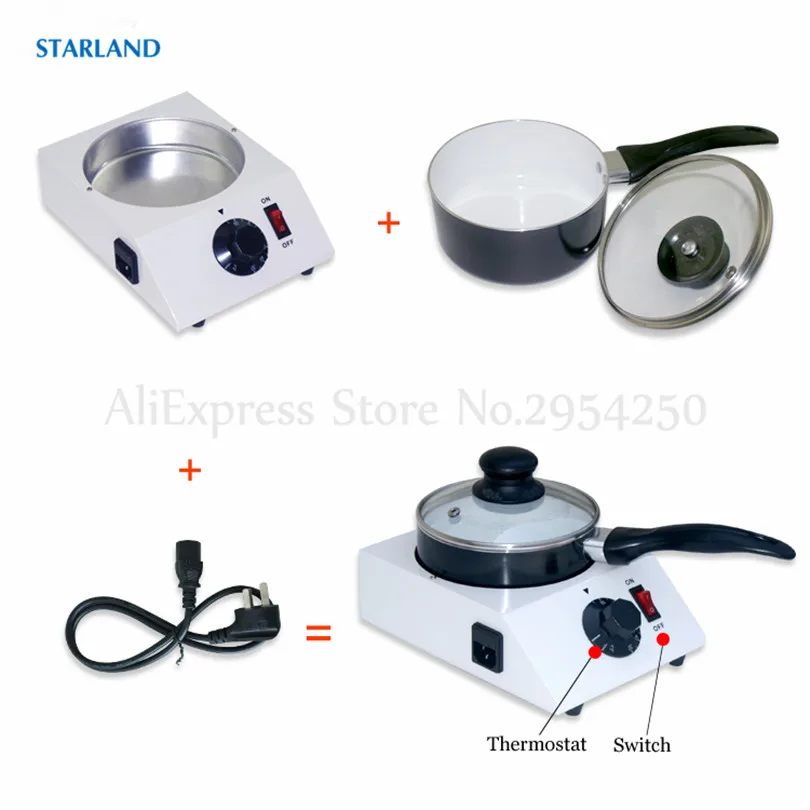 Máquina de derretimento de chocolate elétrica antiaderente único pote de aquecimento de chocolate panela de têmpera cilindro melter pan 220v/110v