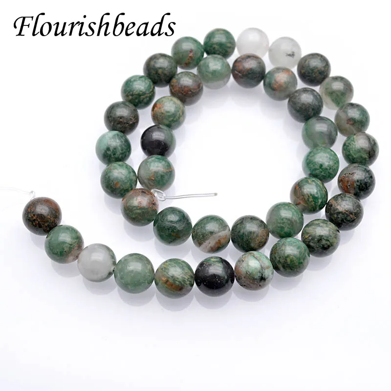 10mm Natural Stone African Jade Round Smooth Loose Beads for Jewelry Making DIY Bracelet Necklace 5 Strands Per Lot