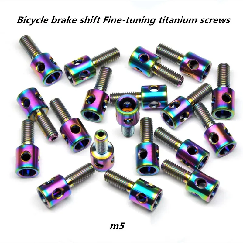 4 pcs Bicycle brake shift Fine-tuning titanium screws The wire tube refers to the threaded screw titanium