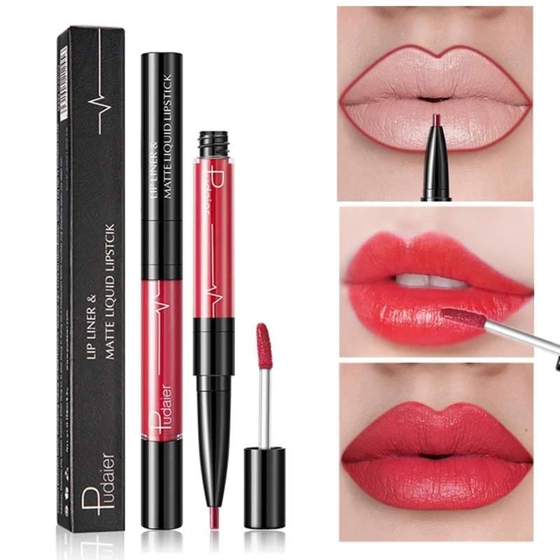 New 16 Màu Liquid Lipstick Matte Môi Đỏ Trang Điểm Chống Nước Son Môi Bền Nude Tím Kẻ Bút Chì Matt Lip độ Bóng