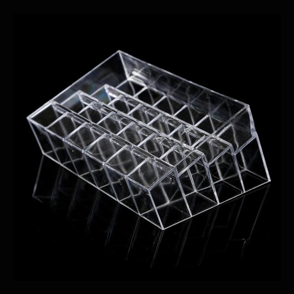 Clear 24 Grid Lipstick Stand Case Makeup Organizer Storage Box Lipstick Display Stand Holder Cosmetic Jewelry Organizer Box