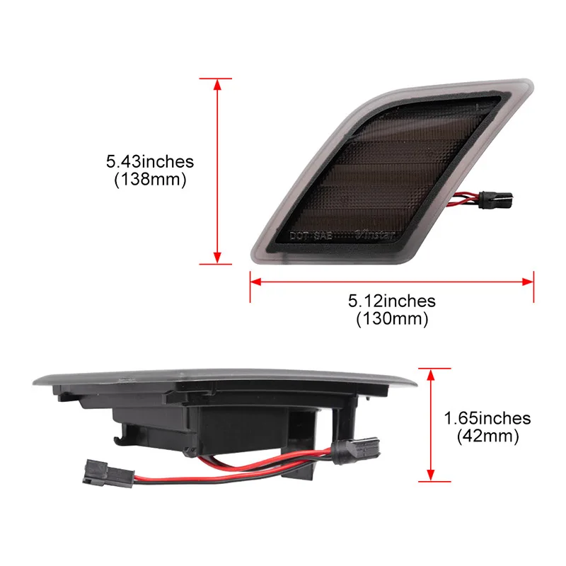 2x geräucherte bernsteinfarbene/weiße LED-Seitenmarkierungsleuchten für Benz C-Klasse W204 Pre-LCI C250 C300 C350 C63 AMG 2008–2011 SL65 AMG 2005–2007