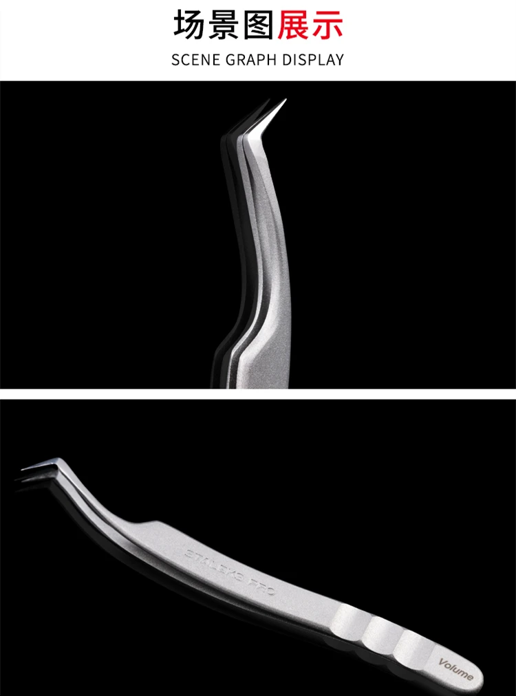 1pc STALEKS Pro High-precision Stainless Steel TE Series Straight Curved Tweezers Grafting Eyelashes Extension Makeup Tool