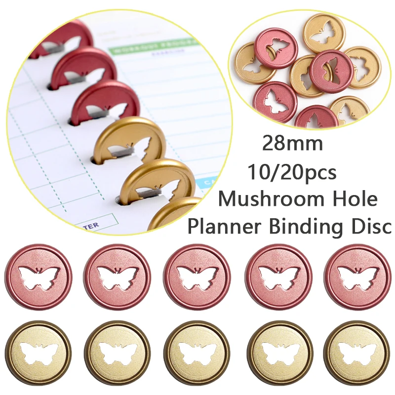 

28mm New Butterfly Mushroom Binding Disc Buckle Binder Ring Loose-Leaf Button Notepad Binding Ring Binder Disc Office Supplies