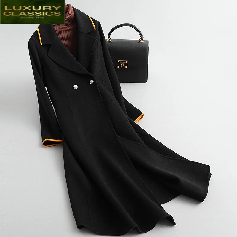 Autumn Wool Coat Spring Female Long Elegant Ladies Woolen Jacket Women Korean Black Blend Coat Manteau Femme Hiver 2021 4