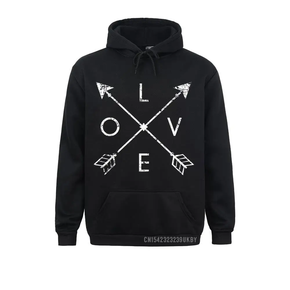 Normal Long Sleeve Hoodies Fitted Sportswears Youth Sweatshirts LOVE Tribal Arrows Harajuku Cute Positive Vibes Love Gift