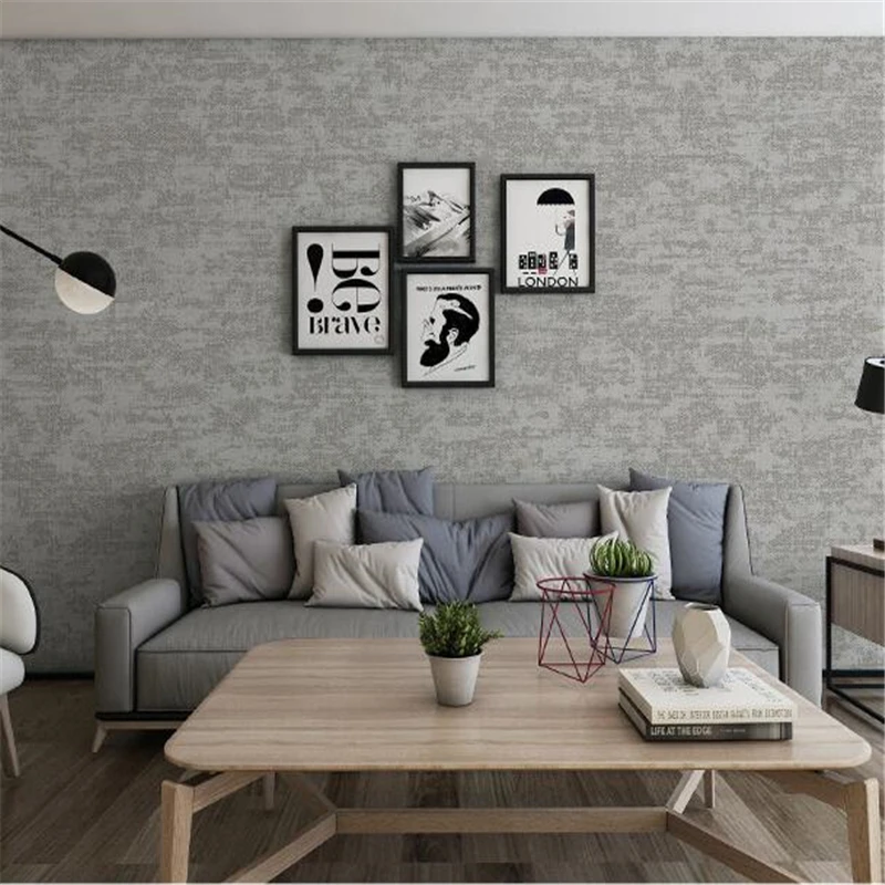 WELLYU Modern plain simple mottled wallpaper industrial style bedroom restaurant hotel gray clothing shop thick wallpaper