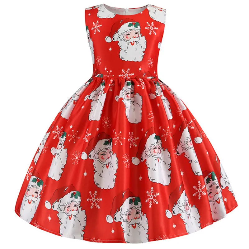 Baby Girls Christmas Dress Costume Princess Girl\'s New Year Party Dresses Children Kids Clothing Infantil Vestidos Red Clothes