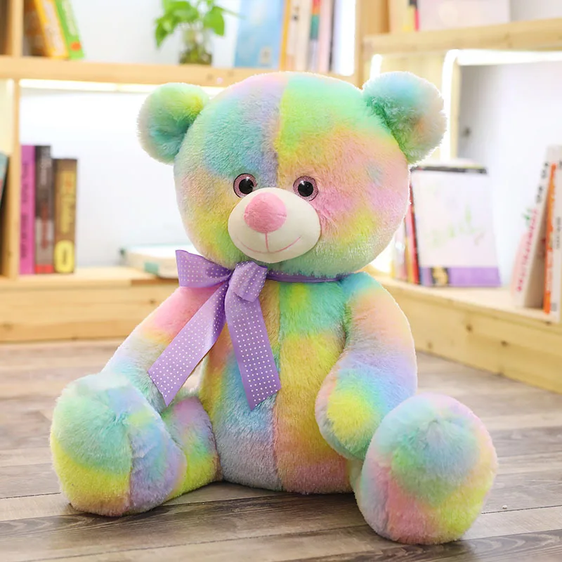 New Gradient Colored Teddy Bear Rainbow Bear Plush Toy Children's Day