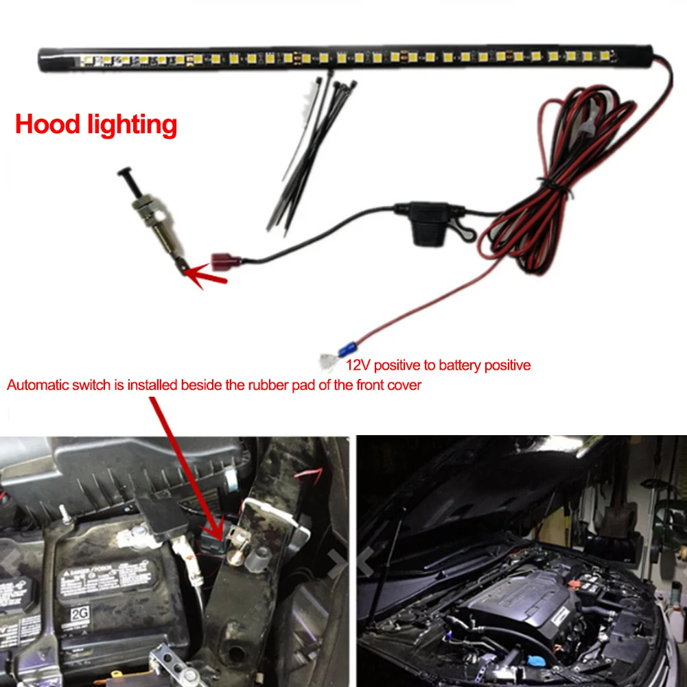 White Under hood led lights for car hood light Kit With Automatic on/off-Universal Fits any Vehicle car hood light under the car