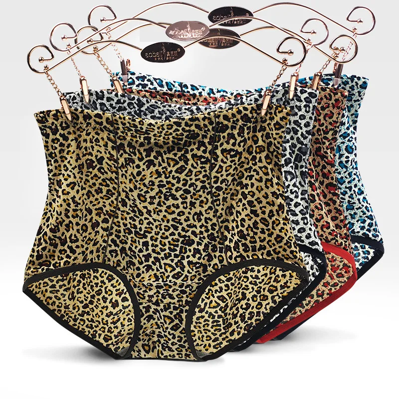 Women\'s underwear leopard print sexy seamless high waist Ice Silk Seamless high quality female panties ladies lingerie