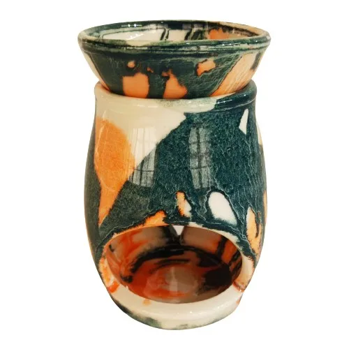 Güray Ceramic Ceramic Censer (Orange-Green)