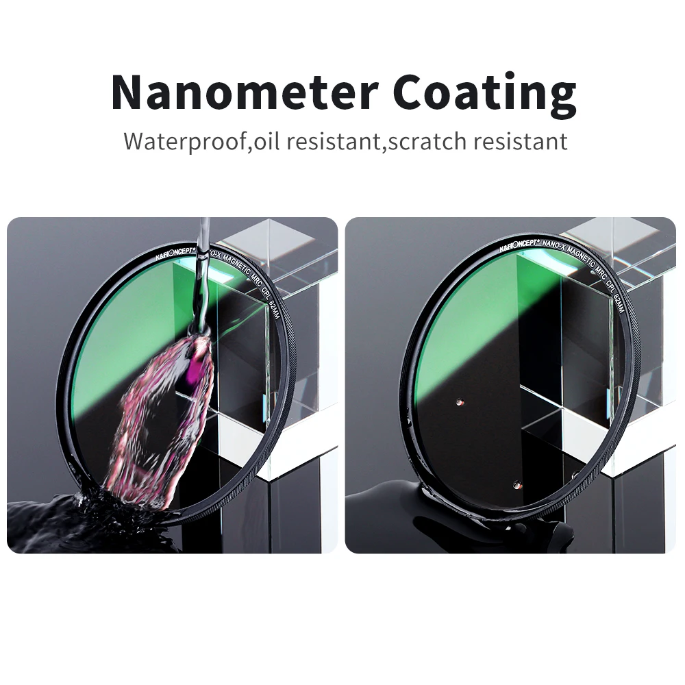 K&F Concept Magnetic HD CPL Nano-x Camera Filter with Lens Cap Circular Polarizeing Multi-Layer Coatings 52mm 58mm 62mm 67mm