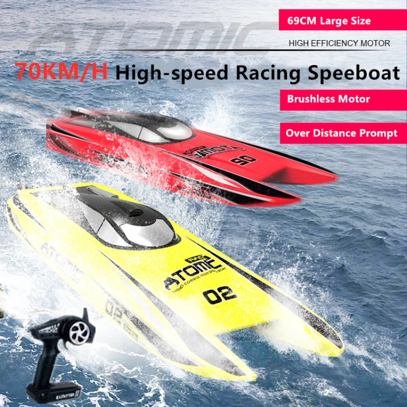 

70KM/H High-Speed RC Speedboat Brushless Motor Low Power And Over Distance Prompt Capsize Reset With Cooling Device Kid Boat Toy