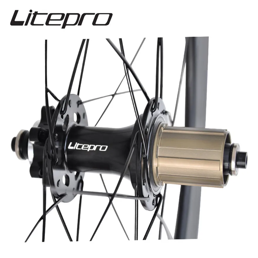 Litepro 11 Speed Wheelset S42 AERO Folding Bike 20 Inch 406/451 V Disc Brake 4 Sealed Bearing BMX Bicycle Rims Alloy Wheels