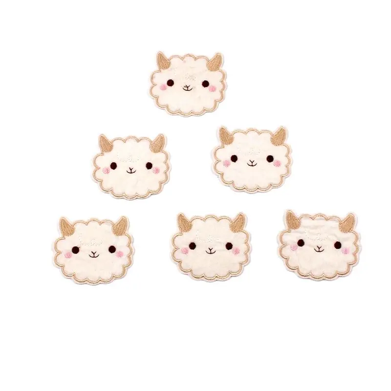 10pcs/Lot Cute Sheep Stickers DIY Iron On Animal Patches For Kids Hats Sweaters Dress Shirts Decoration Sewing Badge Appliques