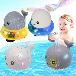 Jouets de bain à jet d'eau en forme de baleine, boule d'arrosage à lumière LED avec musique légère, jouets à induction automatique, jouets de bain pour bébés et nourrissons