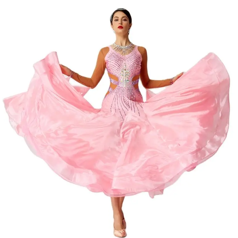 B-2065 High-end dancing queen dress modern ballroom high quality competition ballroom dance dresses women adult for sale