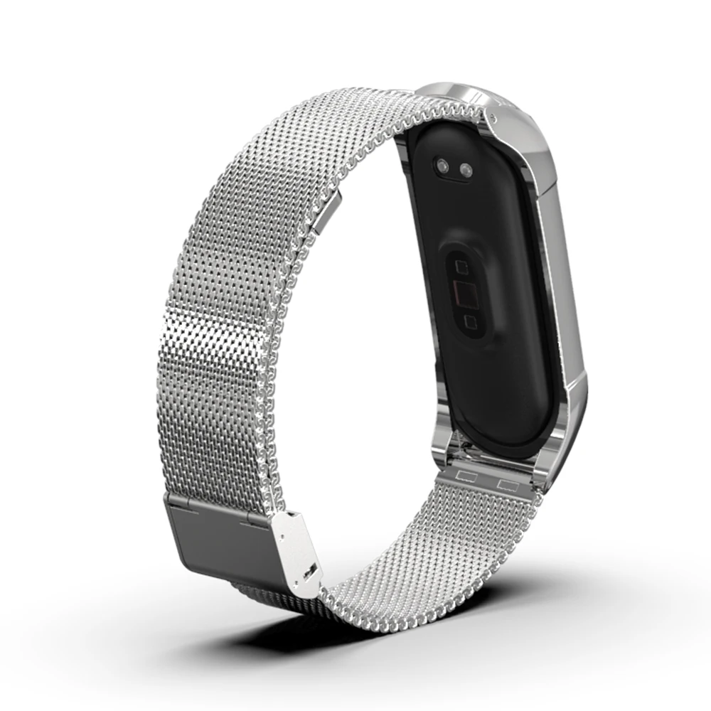 ストラップxiaomi miバンド3 4 5 6手首メタルブレスレットステンレス鋼mibandミバンド4 3 5ストラップリストバンドpulseira