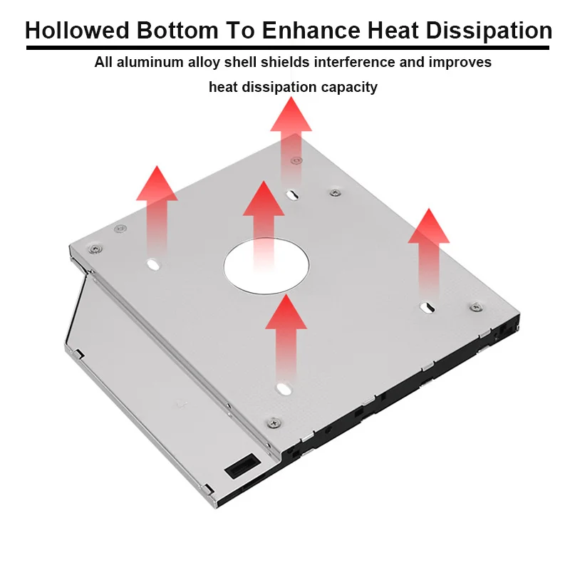OULLX Optical Bay HDD Caddy 12.7mm 9.5mm 9mm SATA 3.0 2.5'' HD Hard Disk Drive Enclosure SSD Case Box For Laptop CD-ROM DVD-ROM