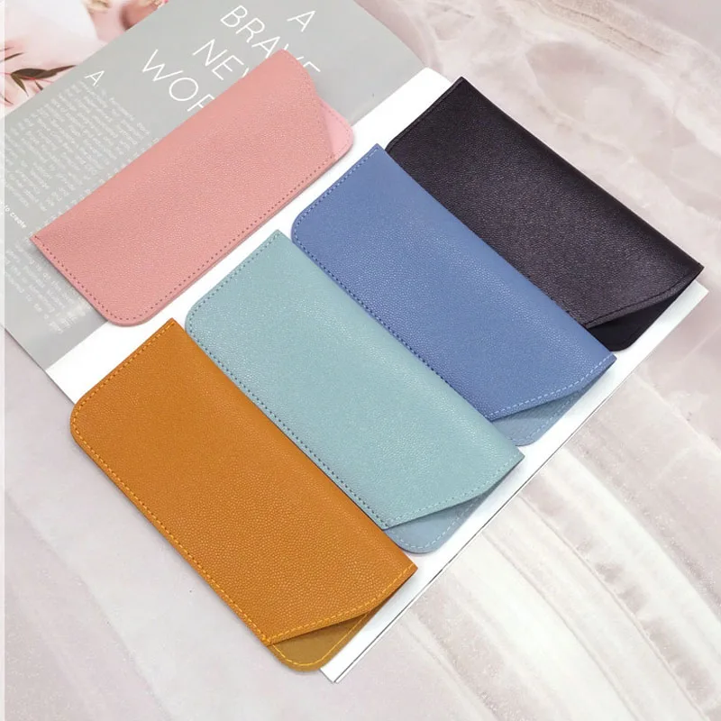 PU Leather Sunglasses Eyewear Case Car Eyeglass Cover Folding Soft Spectacle Bag Reading Glasses Organizer STORAG Box Wholesale