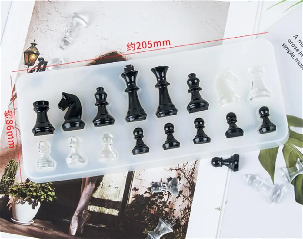 New 30 Pcs/set Silicone Mold For Resin International Chess Shape Silicone Resin DIY Clay Epoxy Resin Pendant Molds