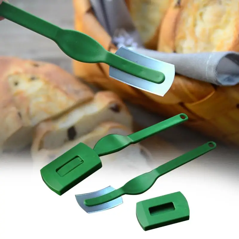 Curved Blades Bread Knife Easy Clean Safe Dough Marker Rustproof With Sheath Rustproof Smooth Lame Bread Knife Kitchen Scoring T