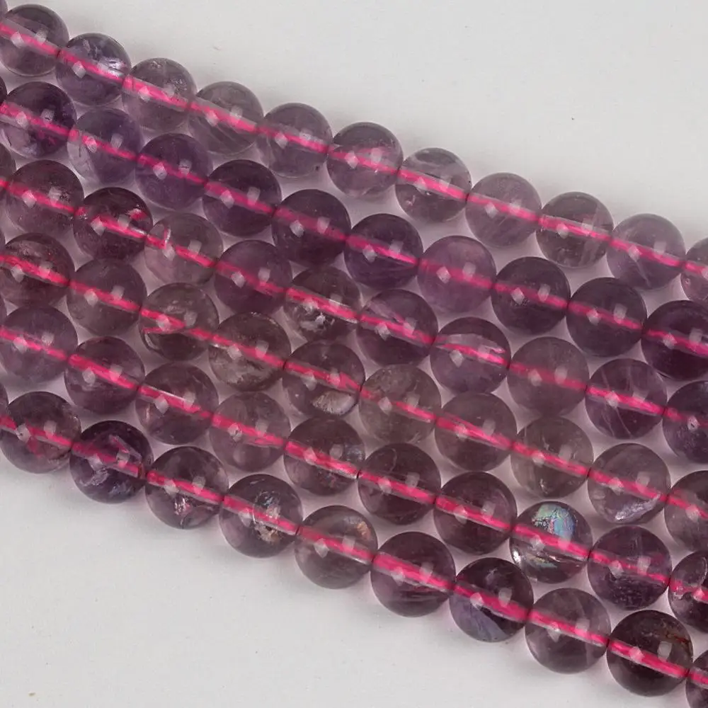 Natural Round Purple Fluorite Gemstone Loose Beads 6mm 8mm 10mm For Necklace Bracelet DIY Jewelry Making 15inch Strand